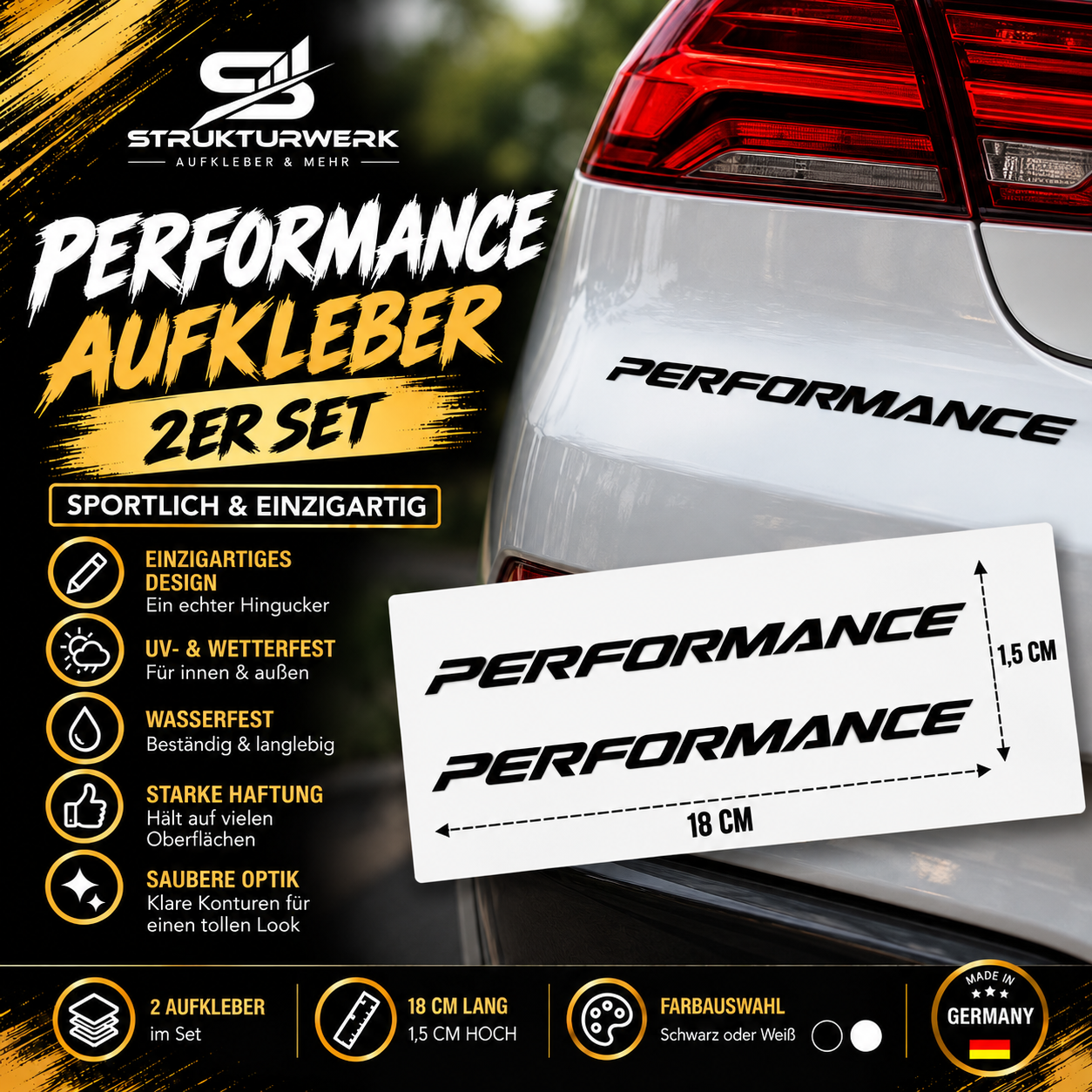 PERFORMANCE AUFKLEBER 2ER SET