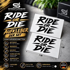 RIDE OR DIE Aufkleber 2ER Set