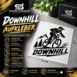 Downhill MTB Aufkleber Mountainbike Bike Sticker Konturgeschnitten 10x10 cm