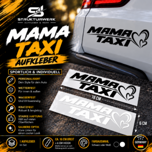 Premium Auto-Aufkleber „Mama Taxi“ – Sportlich & Individuell